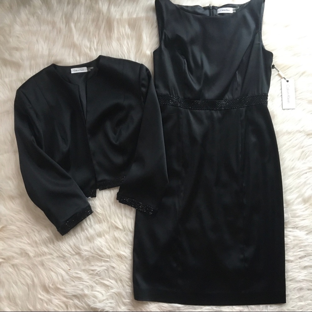Calvin Klein dress & jacket black 4.  Gently worn.  Excellent condition!